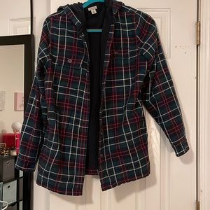 Plaid jacket with warm liner